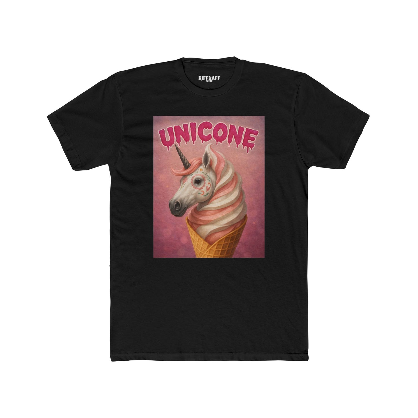 Whimsical Unicone Crew Tee - Fun Unicorn Ice Cream Graphic T-Shirt - Riff Raff Wear