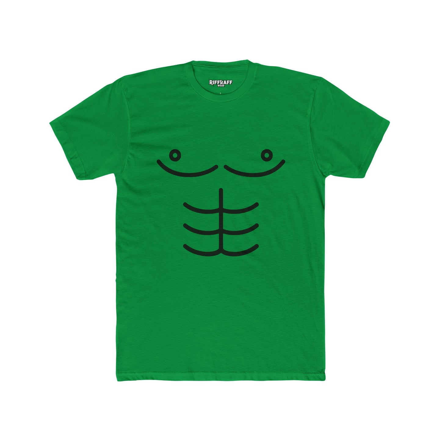 Funny Unisex Cotton Crew Tee - Cartoon Abs Design - Riff Raff Wear