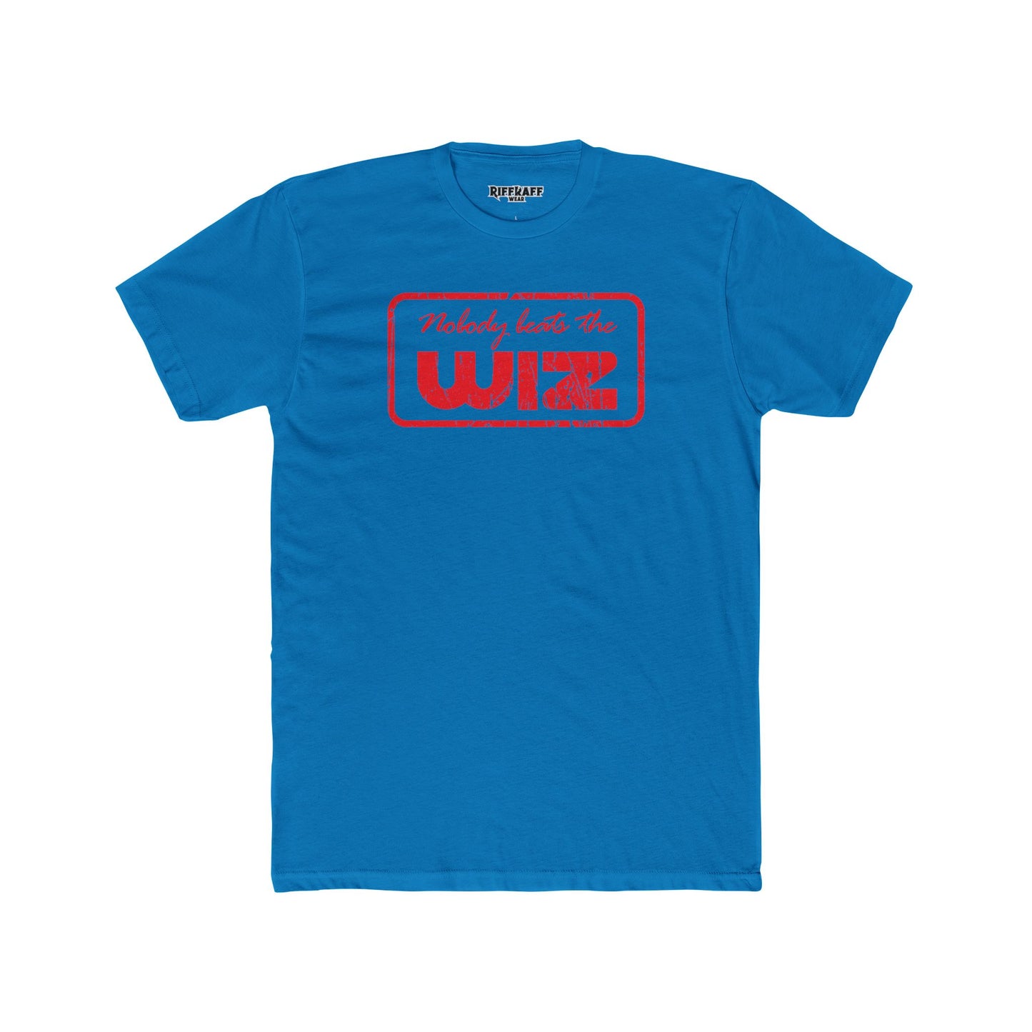 Nobody Beats The Wiz Unisex Cotton Crew Tee - Retro Retail T-Shirt - Riff Raff Wear