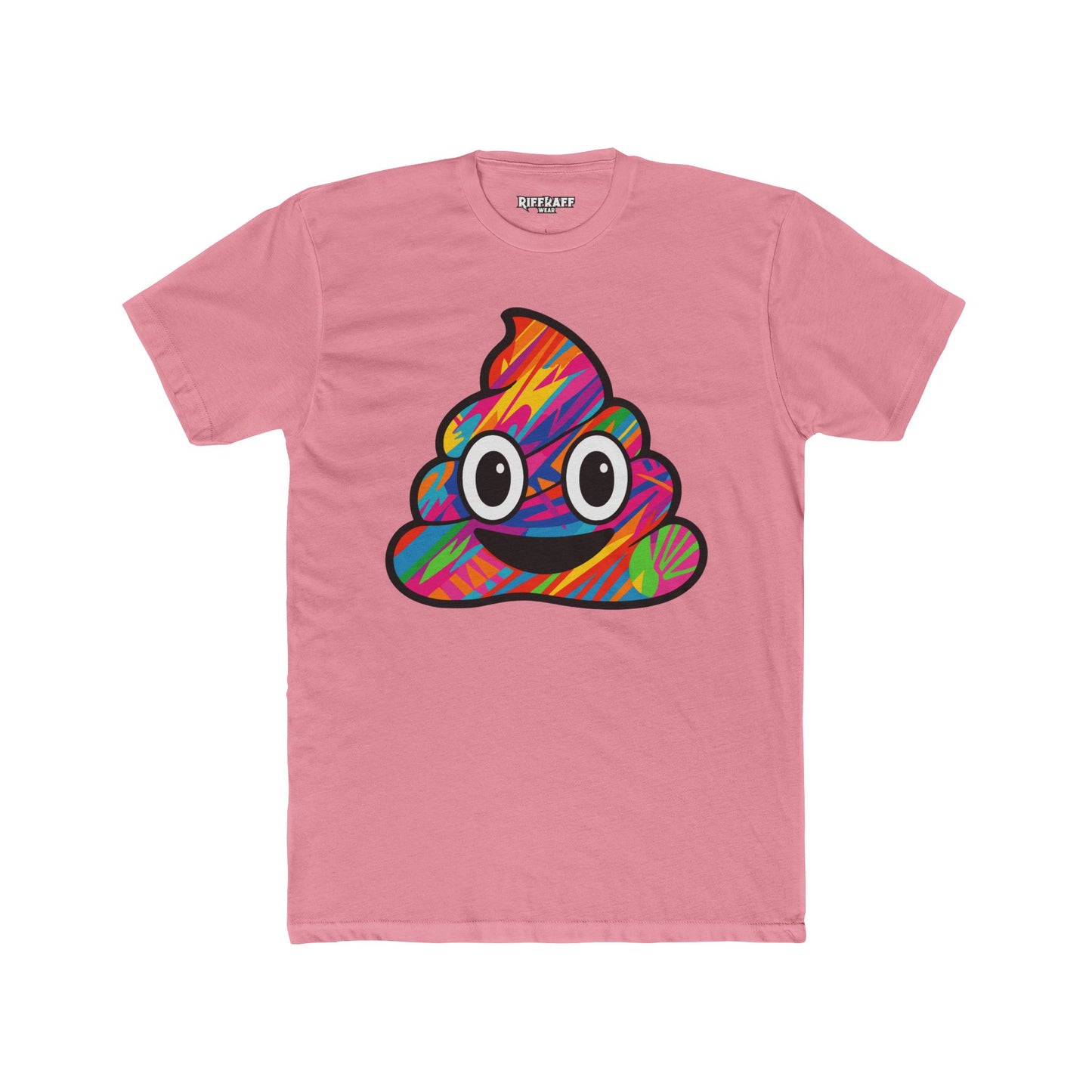 Colorful Cartoon Poop Unisex Cotton Crew Tee - Riff Raff Wear