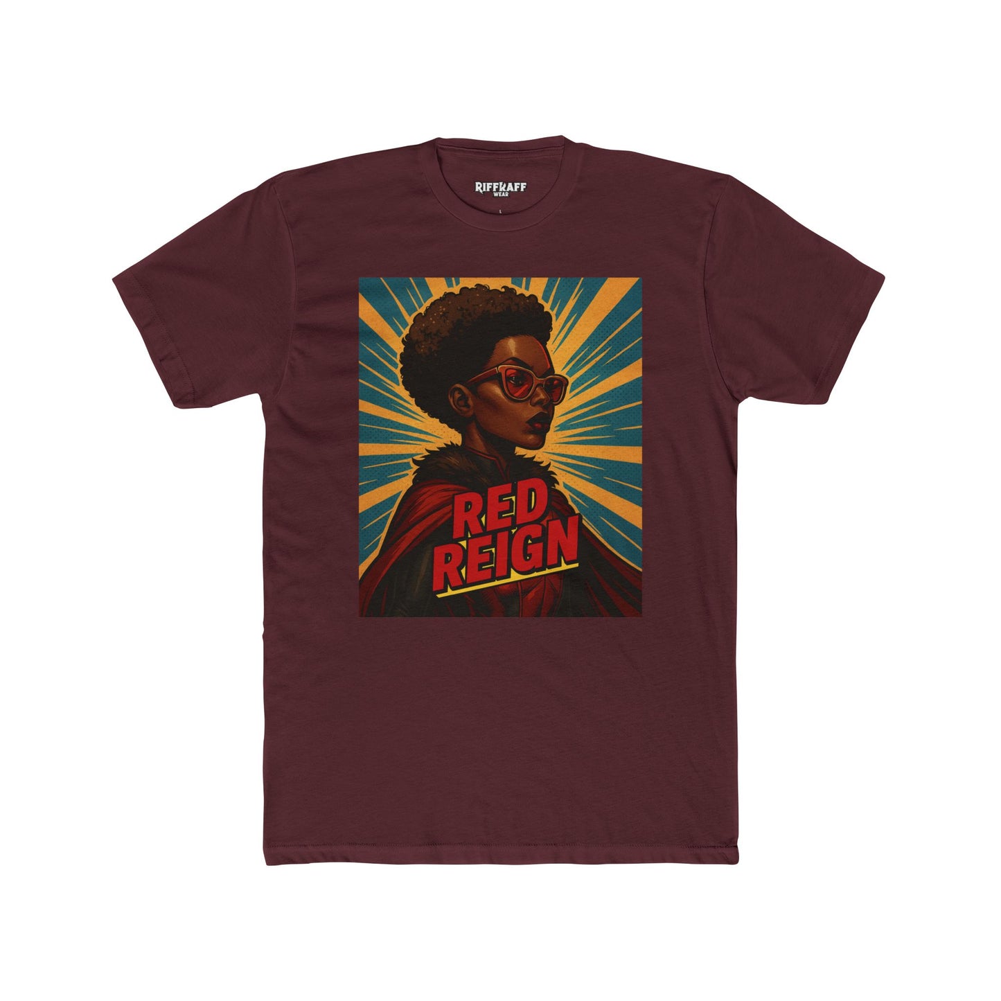 Red Reign Unisex Cotton Crew Tee - Empowering Superhero Design