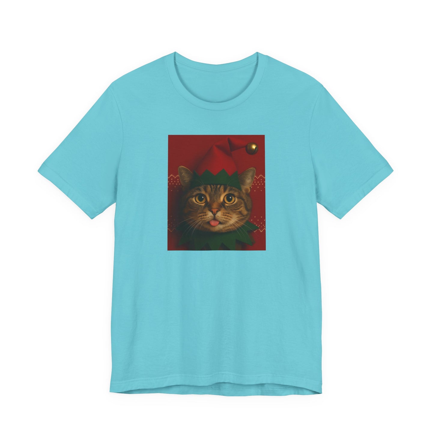 Festive Cat Elf T-Shirt, Christmas Tee, Holiday Gift, Cute Cat Lover Shirt, Unisex Apparel, Funny Christmas Top - Riff Raff Wear