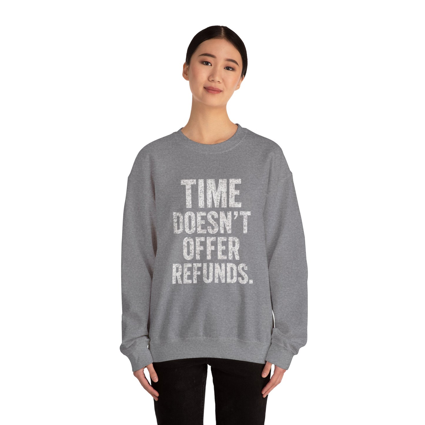 Unisex Crewneck Sweatshirt - "Time Doesn't Refund" - REBEL REPUBLIC - Riff Raff Wear