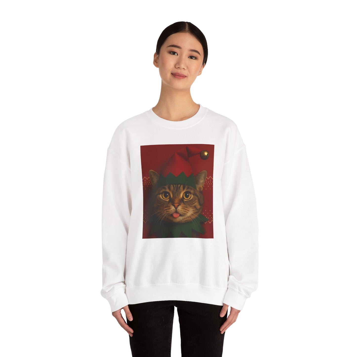 Cute Cat Christmas Sweatshirt, Holiday Sweater, Unisex Crewneck, Gift for Cat Lovers, Festive Apparel, Cozy Winter Wear - Riff Raff Wear