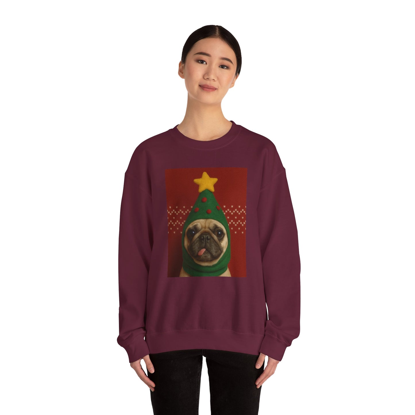 Christmas Pug Sweatshirt, Unisex Crewneck, Cute Holiday Sweater, Dog Lover Gift, Cozy Winter Wear, Fun Christmas Apparel - Riff Raff Wear