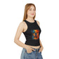Colorful Bulldog Print Micro Rib Racer Tank Top - Riff Raff Wear