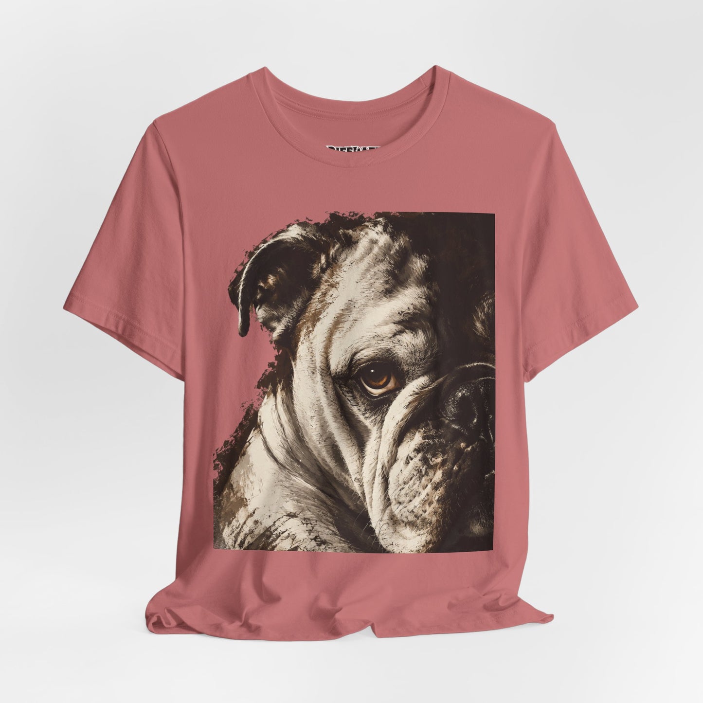 Bulldog Portrait T-Shirt Vintage Sepia Dog Graphic Tee