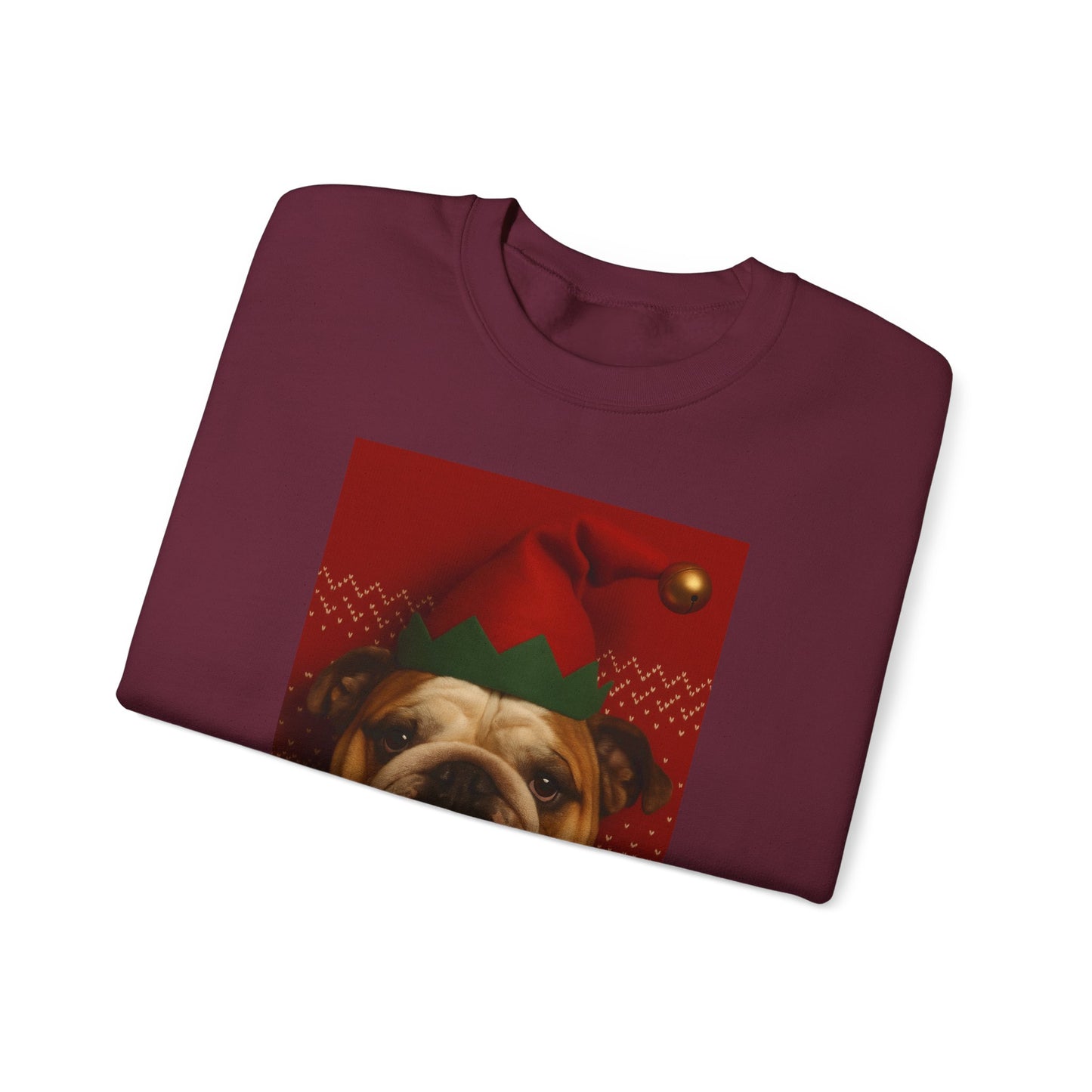 Festive Bulldog Christmas Sweatshirt, Cozy Sweatshirt, Holiday Apparel, Dog Lover Gift, Christmas Sweater, Fun Winter Outfit - Rif Raff Wear