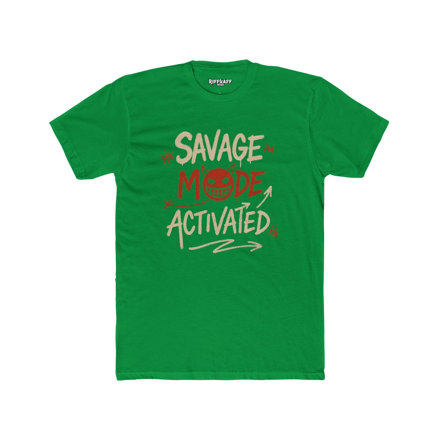 Savage Mode Activated Unisex Cotton Crew Tee – Casual Graphic Shirt for Everyday Style - Riff Raff Wear