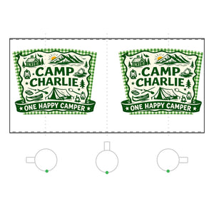 Camp Charlie Frosted Glass Mug — "One Happy Camper" 11oz