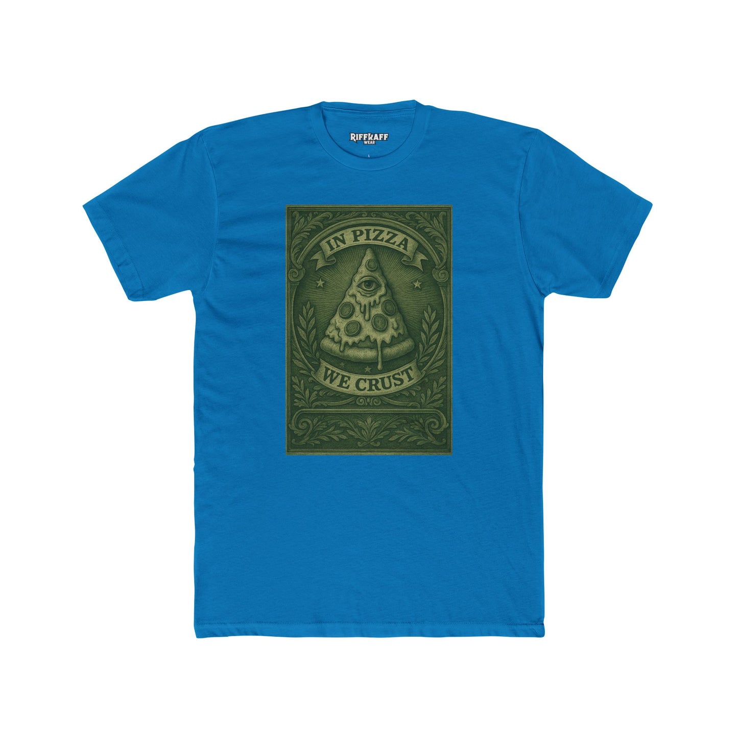 Funny Pizza Crew Tee - "In Pizza We Crust" Unisex Cotton Shirt - Riff Raff Wear