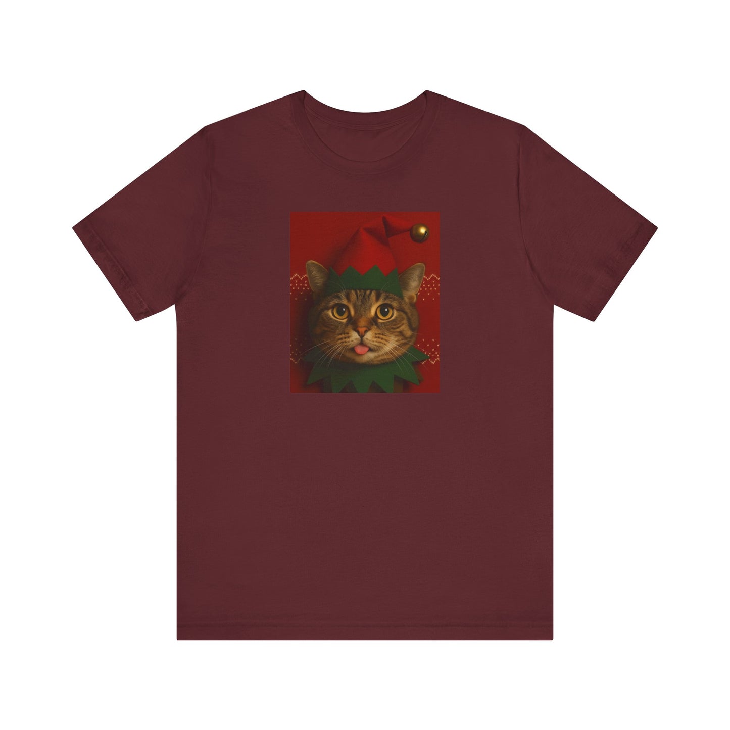 Festive Cat Elf T-Shirt, Christmas Tee, Holiday Gift, Cute Cat Lover Shirt, Unisex Apparel, Funny Christmas Top - Riff Raff Wear