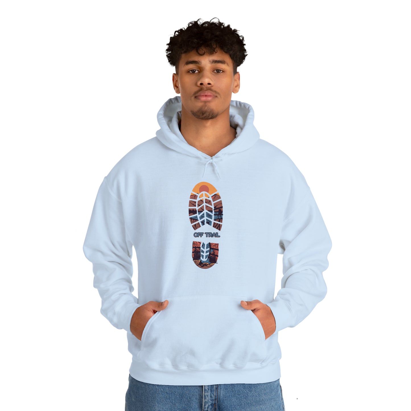 Off Trail Boot Print Unisex Heavy Blend™ Hooded Sweatshirt