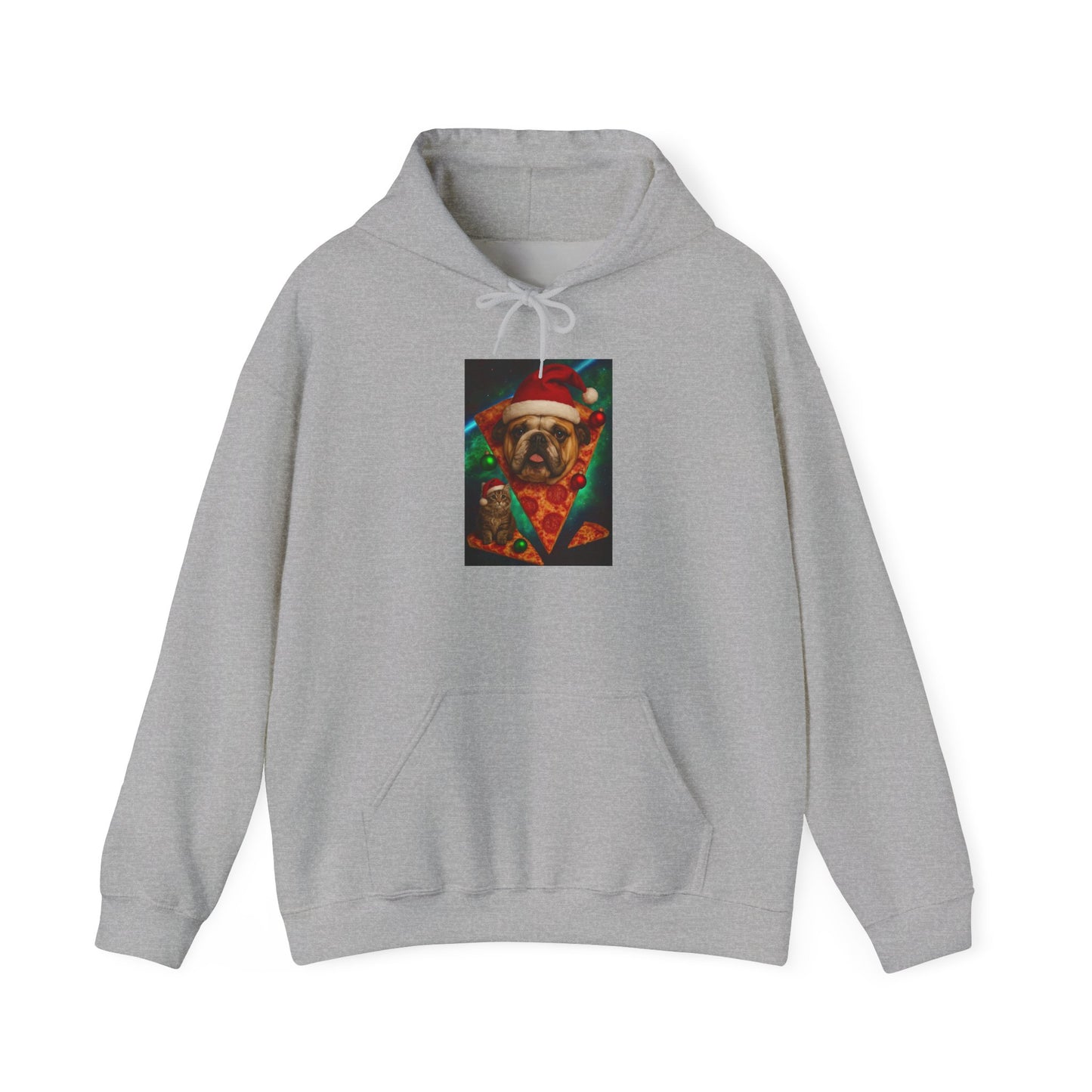 Pug Pizza Party Hoodie - Fun Sweatshirt for Pet Lovers, Holiday Apparel, Christmas Gift, Cozy Gift for Him and Her - Riff Raff Wear