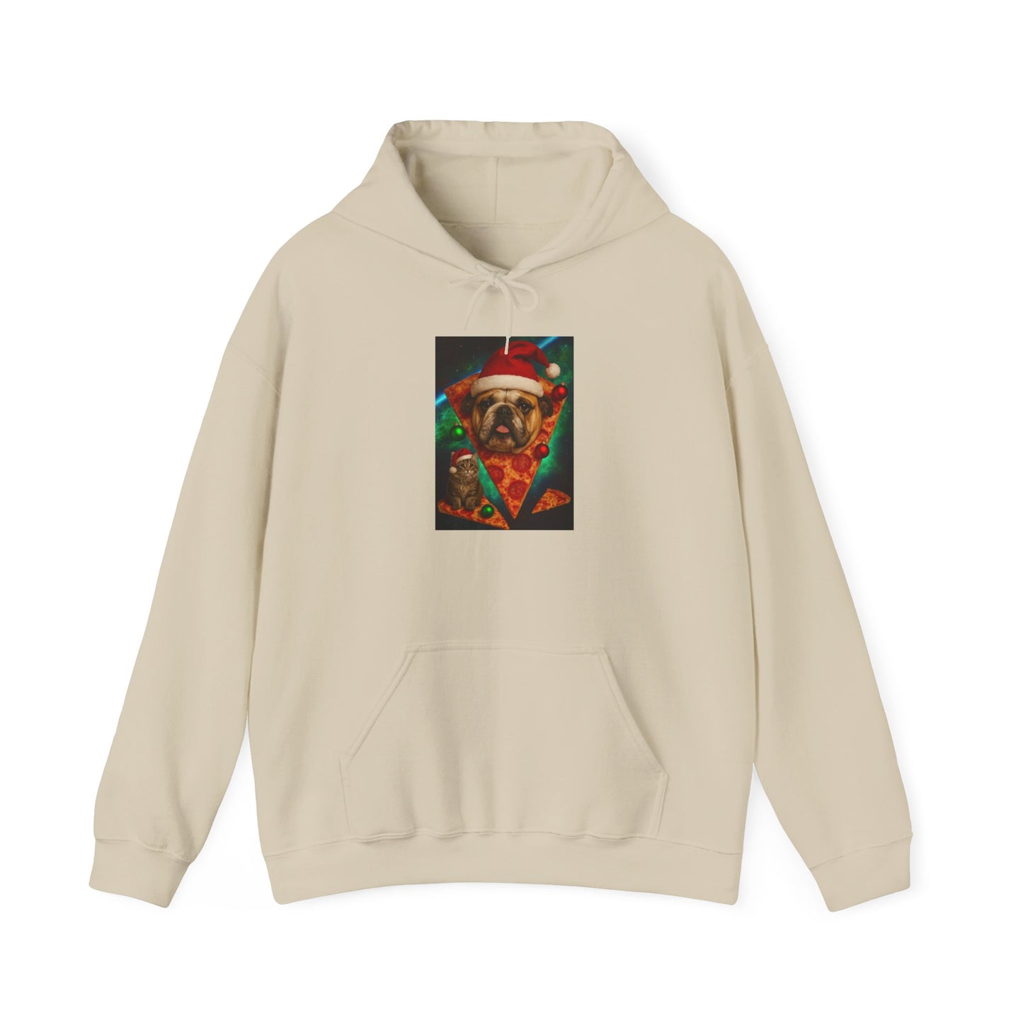 Pug Pizza Party Hoodie - Fun Sweatshirt for Pet Lovers, Holiday Apparel, Christmas Gift, Cozy Gift for Him and Her - Riff Raff Wear