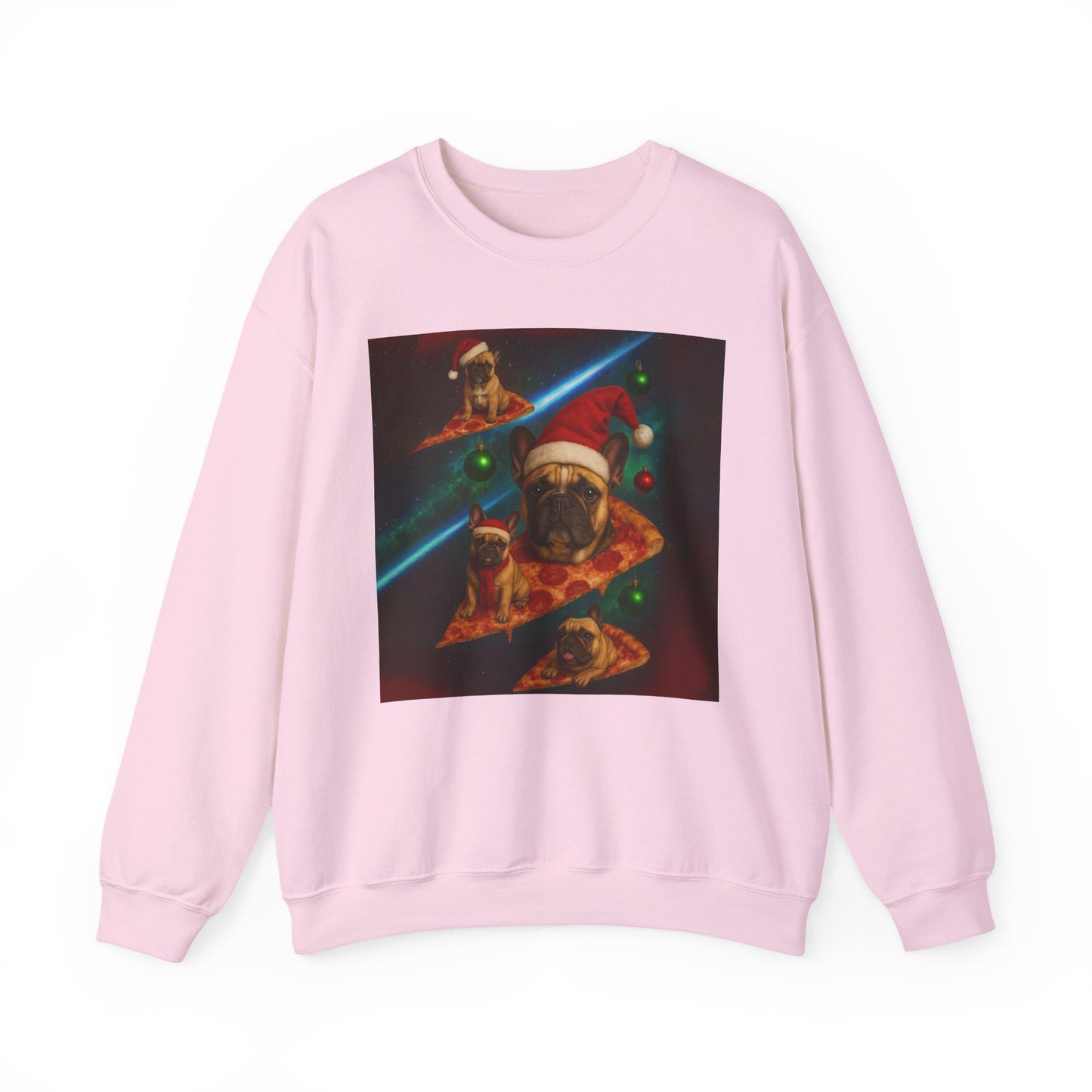 Festive Pizza Dog Crewneck Sweatshirt | Fun Holiday Apparel | Gift for Dog Lovers, Christmas Sweatshirt, Cozy Fashion, Unisex Style - Riff Raff Wear