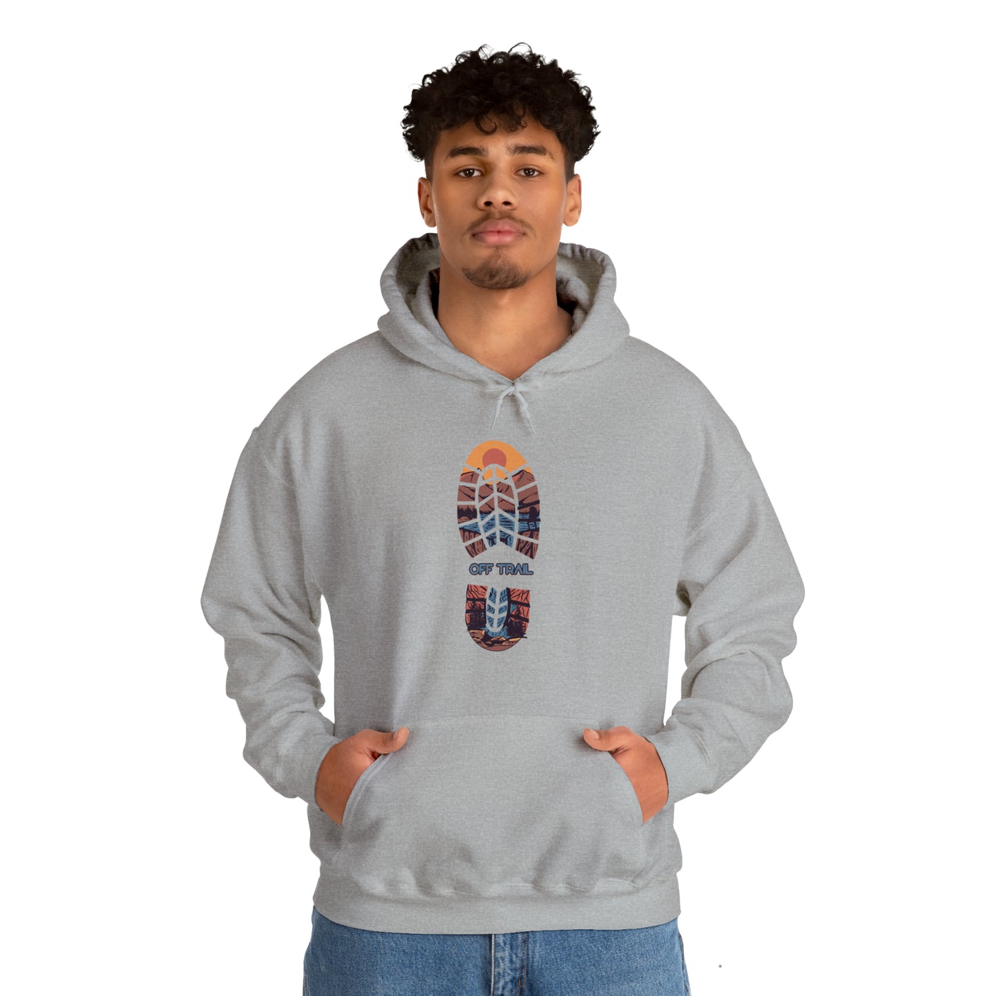 Off Trail Boot Print Unisex Heavy Blend™ Hooded Sweatshirt