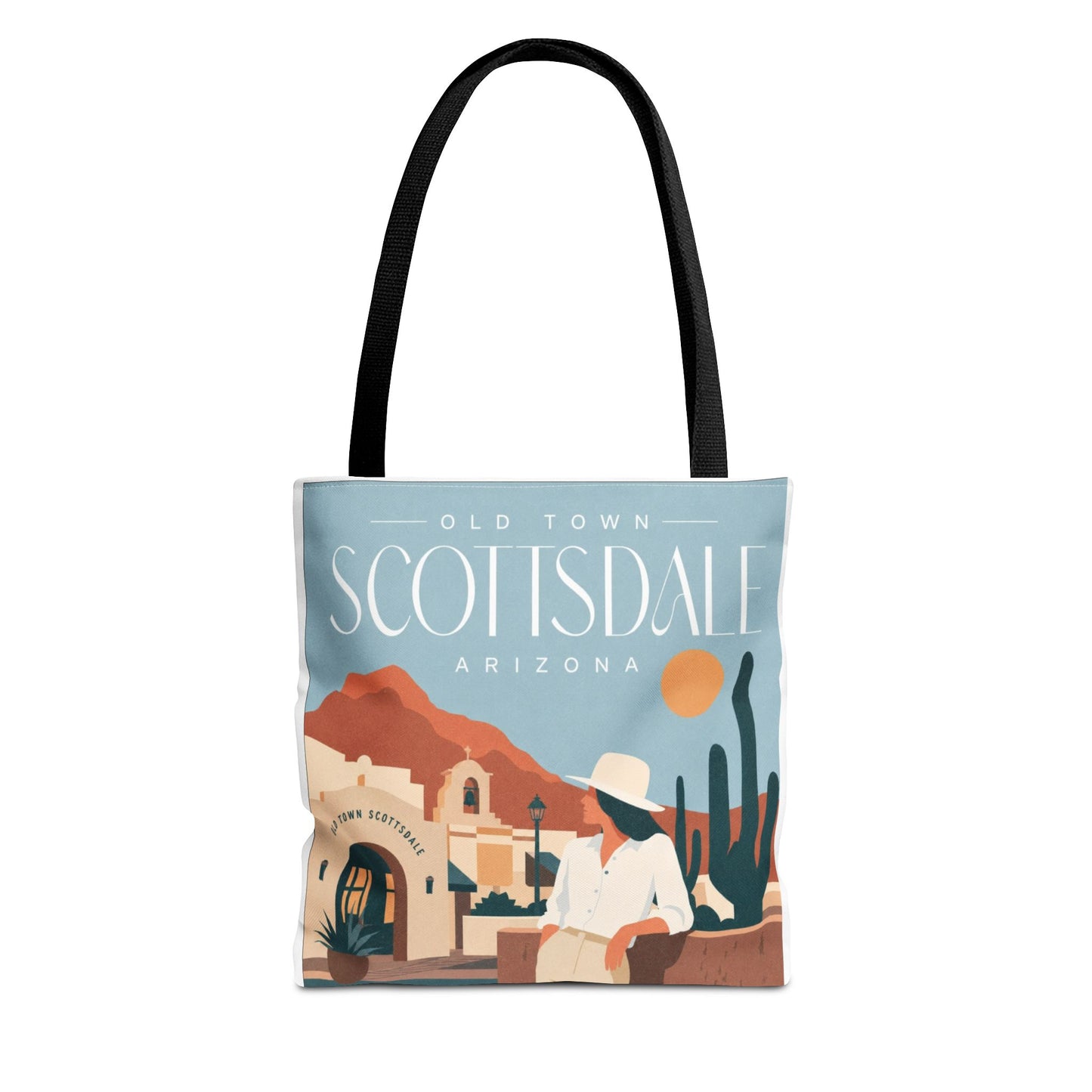Scottsdale Arizona Vintage Travel Tote Bag — Old Town Desert Poster Design