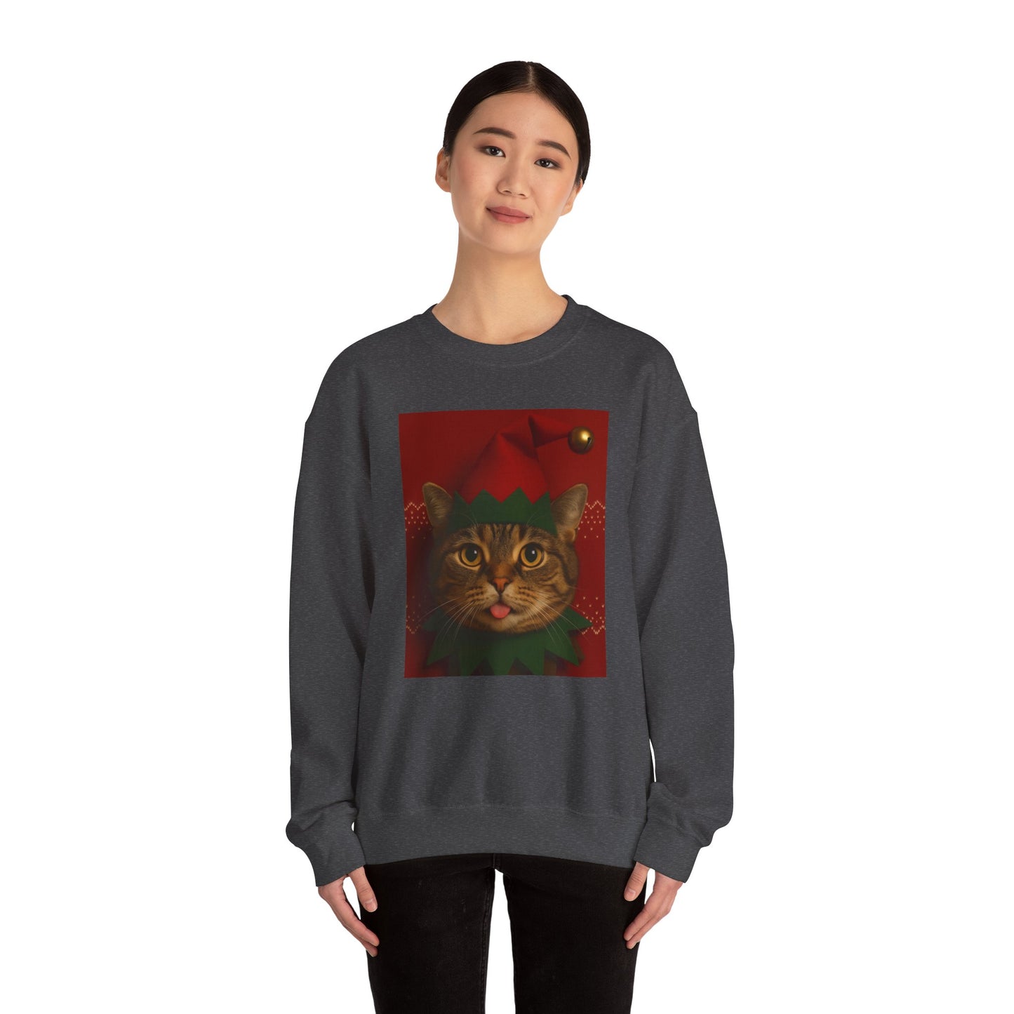 Cute Cat Christmas Sweatshirt, Holiday Sweater, Unisex Crewneck, Gift for Cat Lovers, Festive Apparel, Cozy Winter Wear - Riff Raff Wear