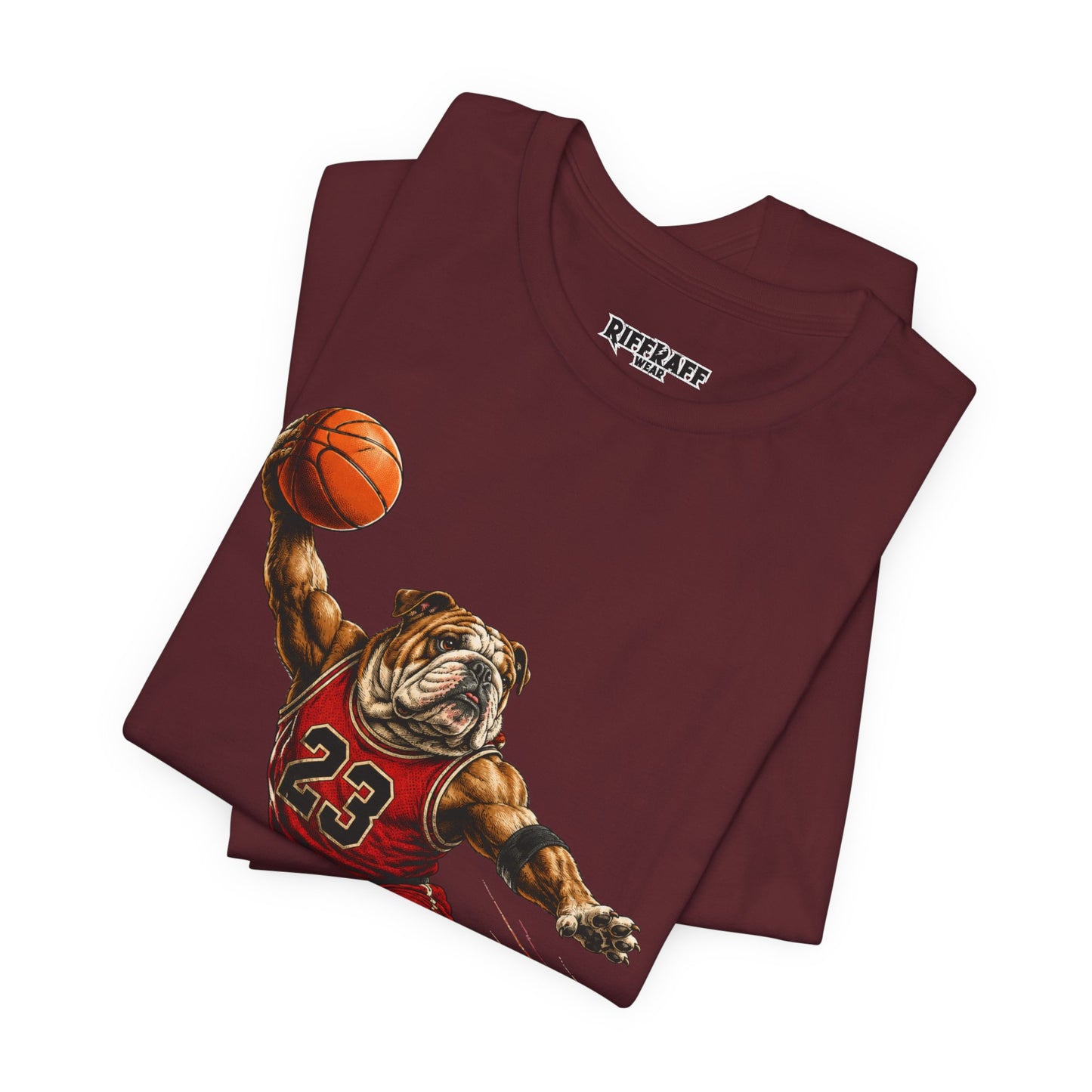 Bulldog Dunk Basketball T‑Shirt, Retro #23 Slam Dunk Graphic Tee