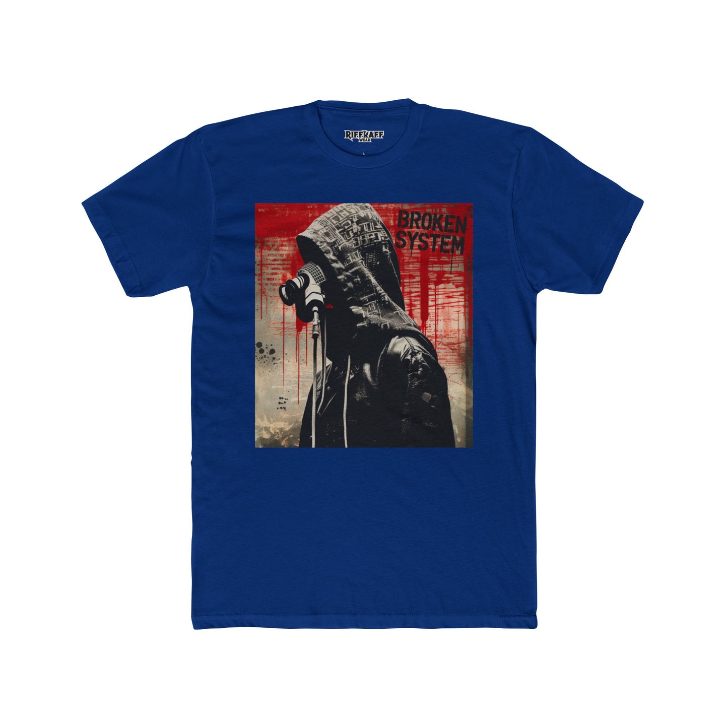 Rebellious Graphic Tee - 'Broken System' Political Art - Riff Raff Wear
