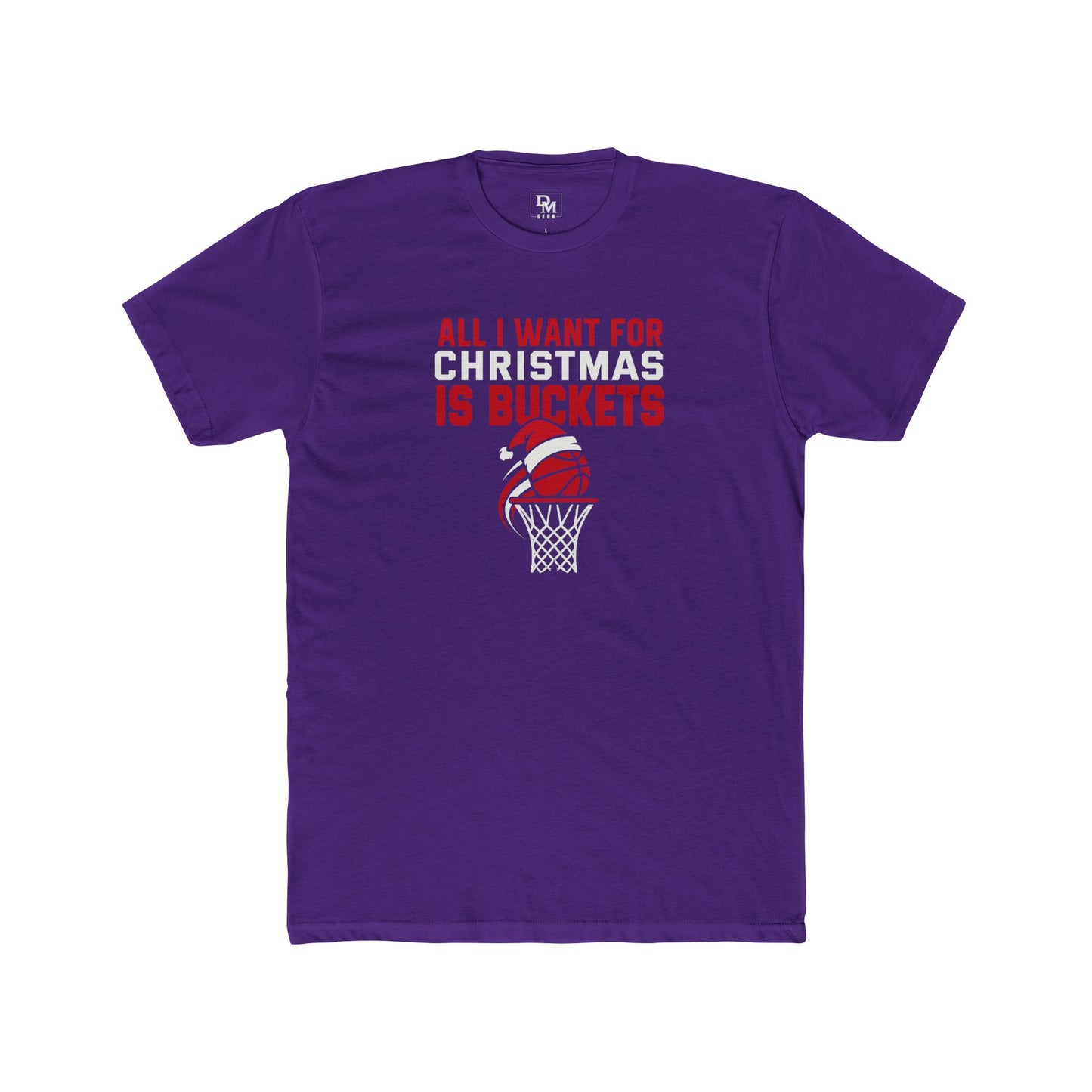 Basketball Christmas Tee — "All I Want For Christmas Is Buckets" Holiday Shirt