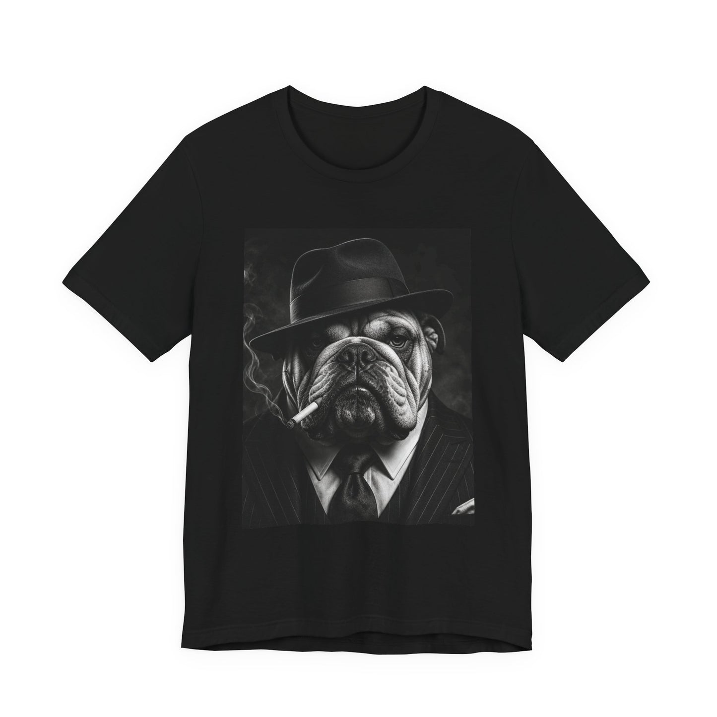 Bulldog Mobster T-Shirt  Vintage Noir Dog Graphic Tee