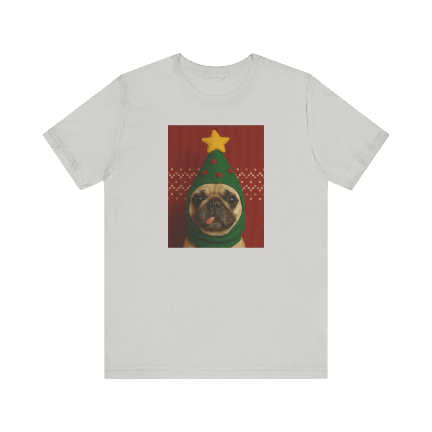 Christmas Pug Tee | Unisex Jersey Short Sleeve Tee, Fun Holiday T-Shirt, Cute Dog Shirt, Gift for Pet Lovers, Festive Apparel, Party Wear - Riff Raff Wear