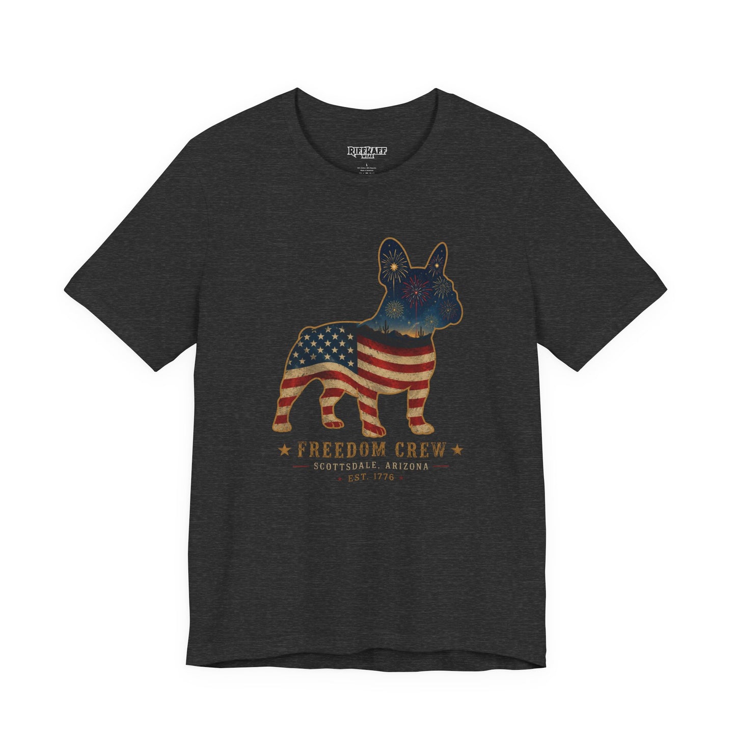 Freedom Crew Frenchie T-Shirt – Patriotic Bulldog Flag Tee