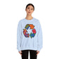 Eco-Friendly Graphic Sweatshirt - Unisex Heavy Blend™ Crewneck with Colorful Recycle Design - Riff Raff Wear