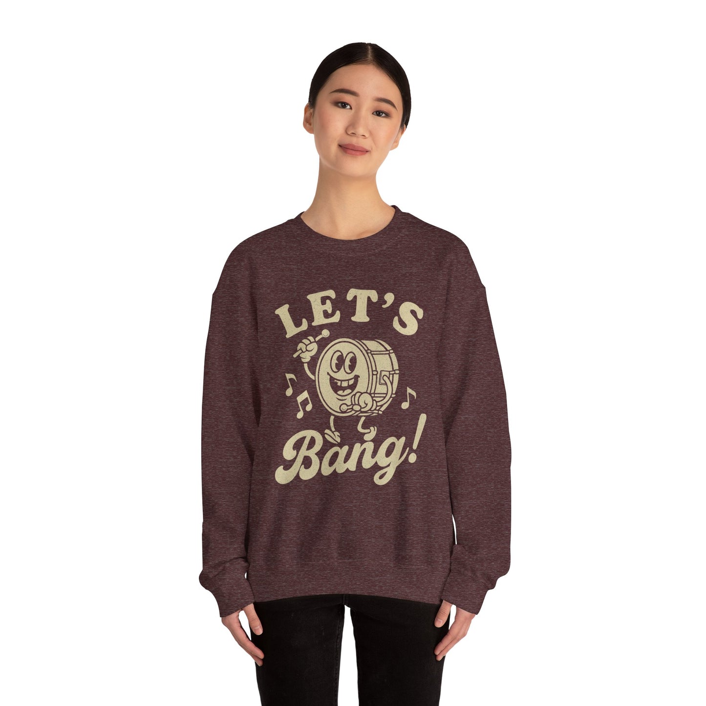 Let's Bang! Unisex Crewneck Sweatshirt - Fun & Comfy Apparel for Music Lovers - Riff Raff Wear