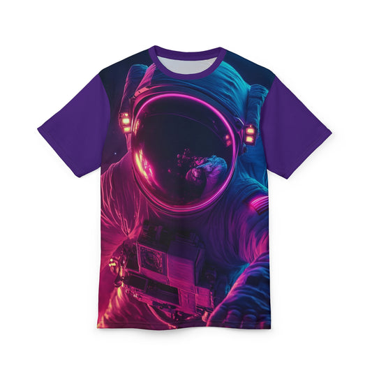 Cosmic Astronaut Unisex Cut & Sew Tee - Vibrant Space Graphic Tee for Sci-Fi Lovers - Riff Raff Wear