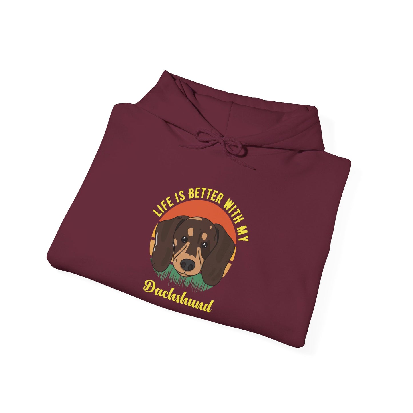 PetNique Life Is Better With A Dachshund Unisex Heavy Blend™ Hooded Sweatshirt