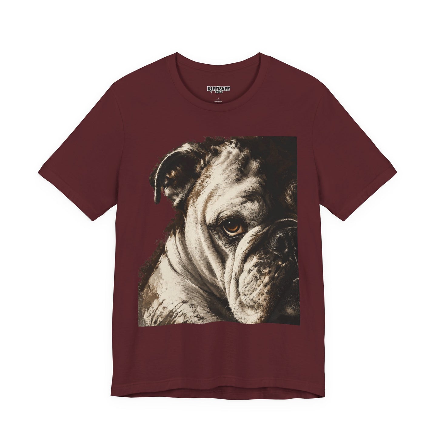 Bulldog Portrait T-Shirt Vintage Sepia Dog Graphic Tee