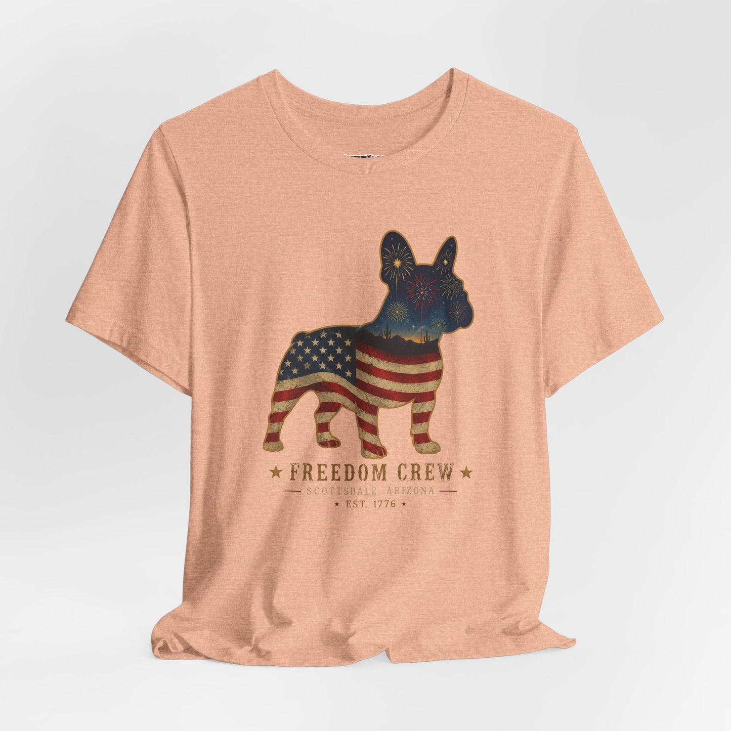 Freedom Crew Frenchie T-Shirt – Patriotic Bulldog Flag Tee