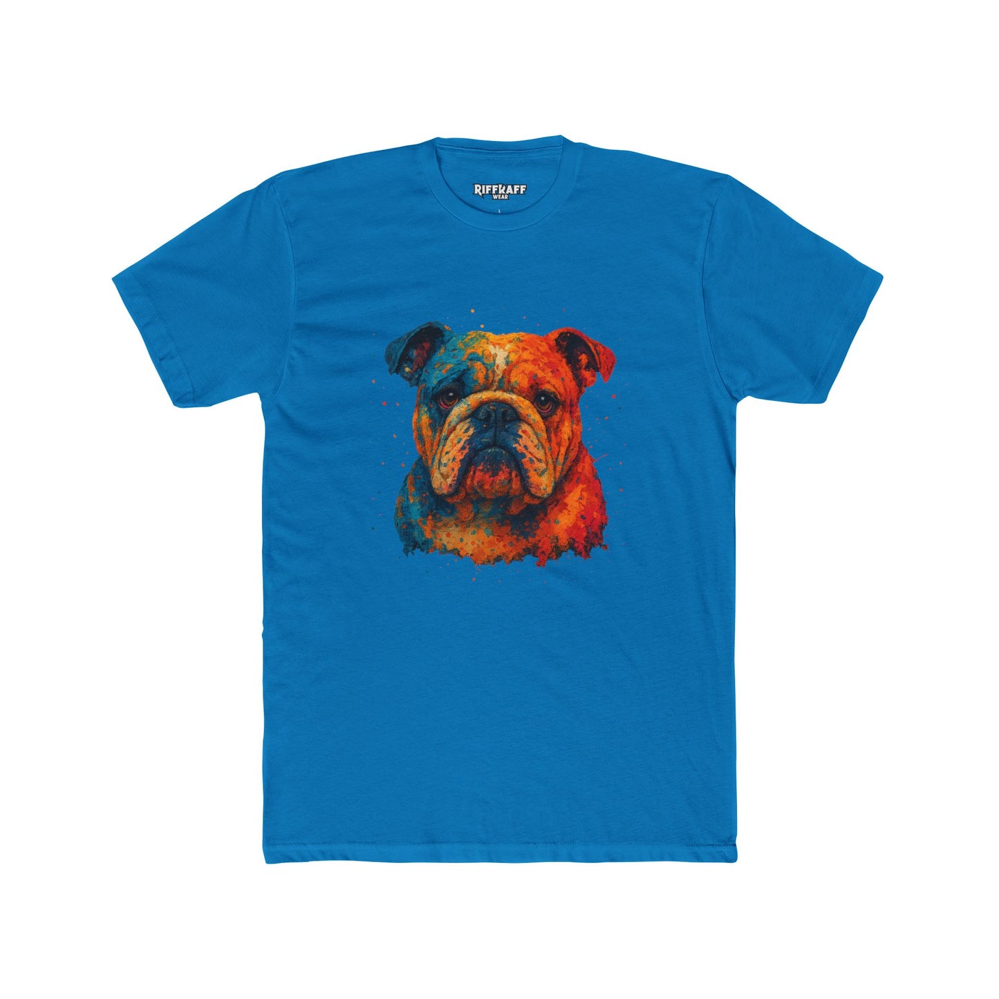 Colorful Bulldog Unisex Cotton Crew Tee - Riff Raff Wear