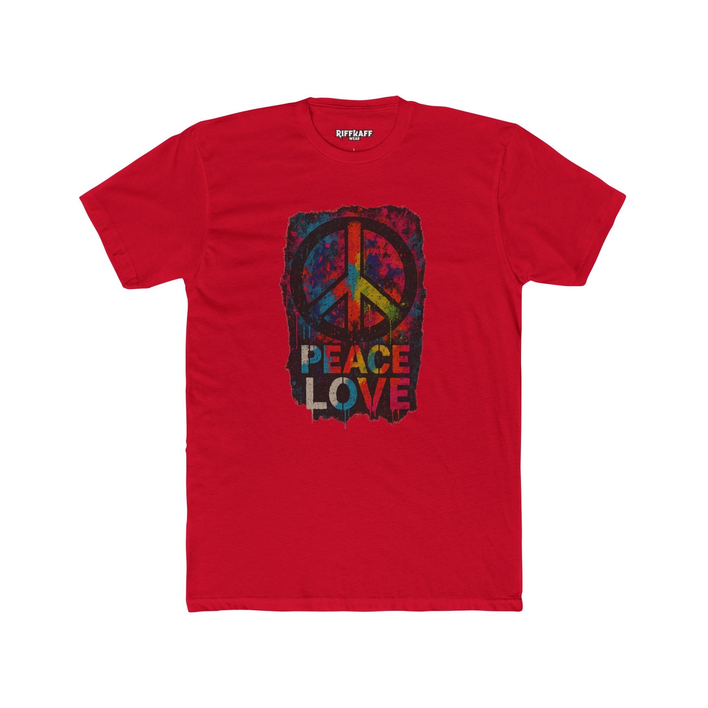 Peace Love Unisex Cotton Crew Tee - Vibrant Graphic Political Art - Riff Raff Wear