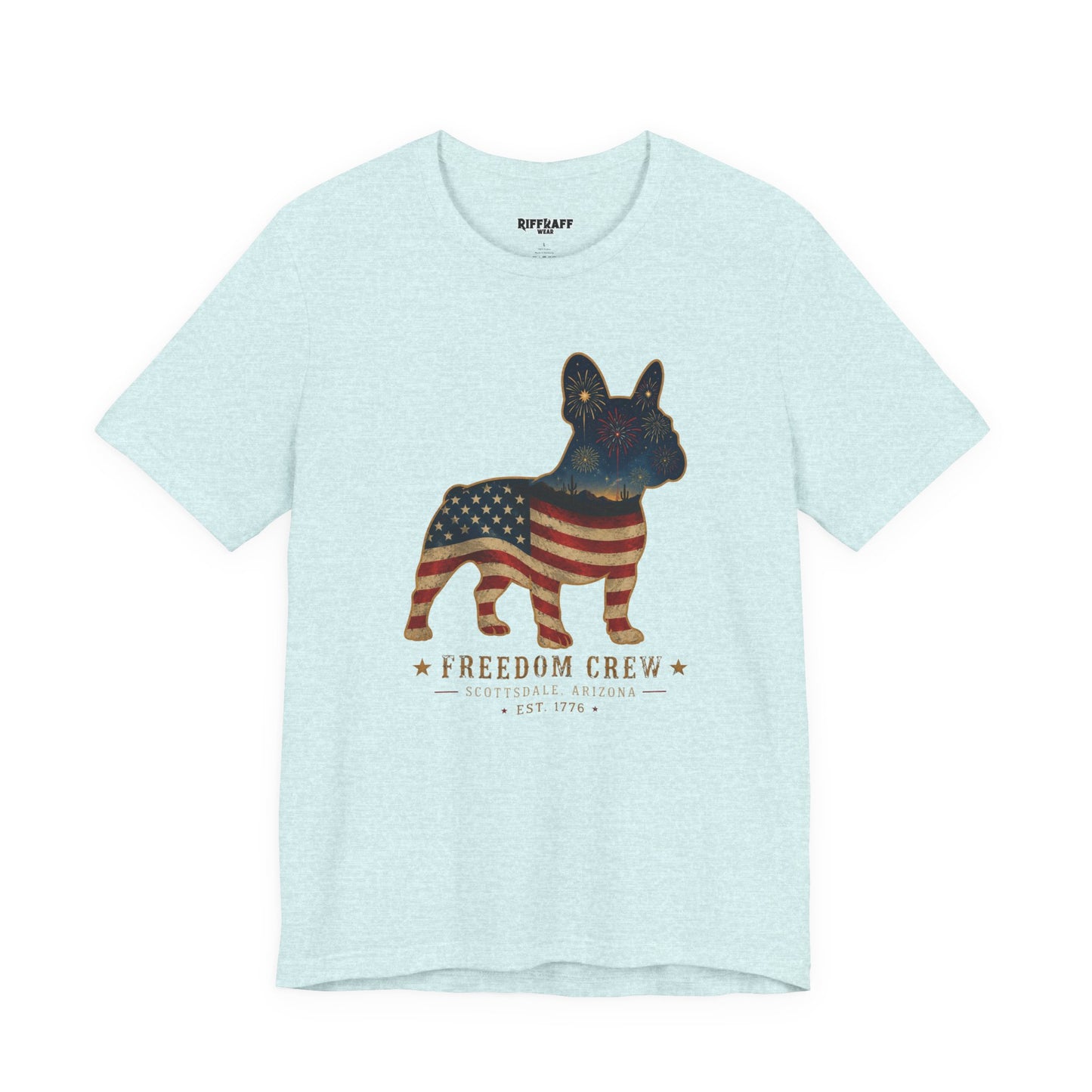 Freedom Crew Frenchie T-Shirt – Patriotic Bulldog Flag Tee