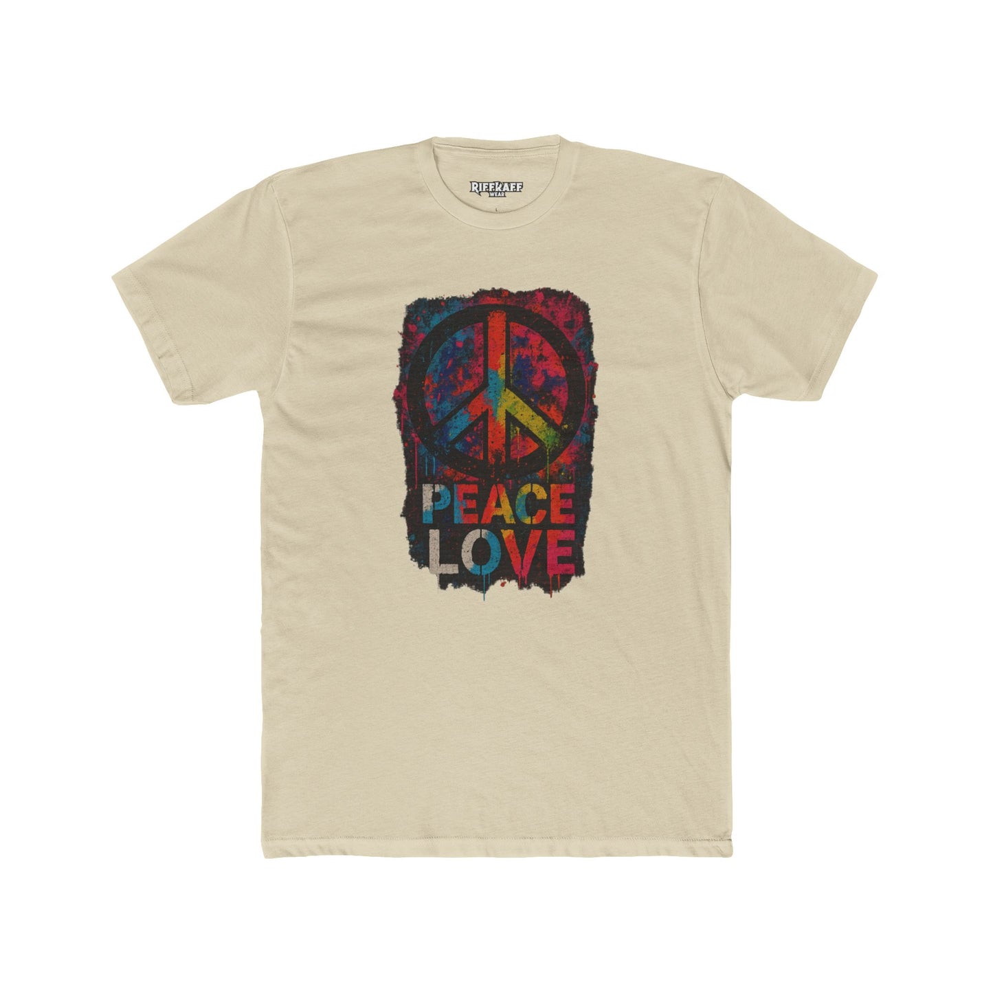 Peace Love Unisex Cotton Crew Tee - Vibrant Graphic Political Art - Riff Raff Wear