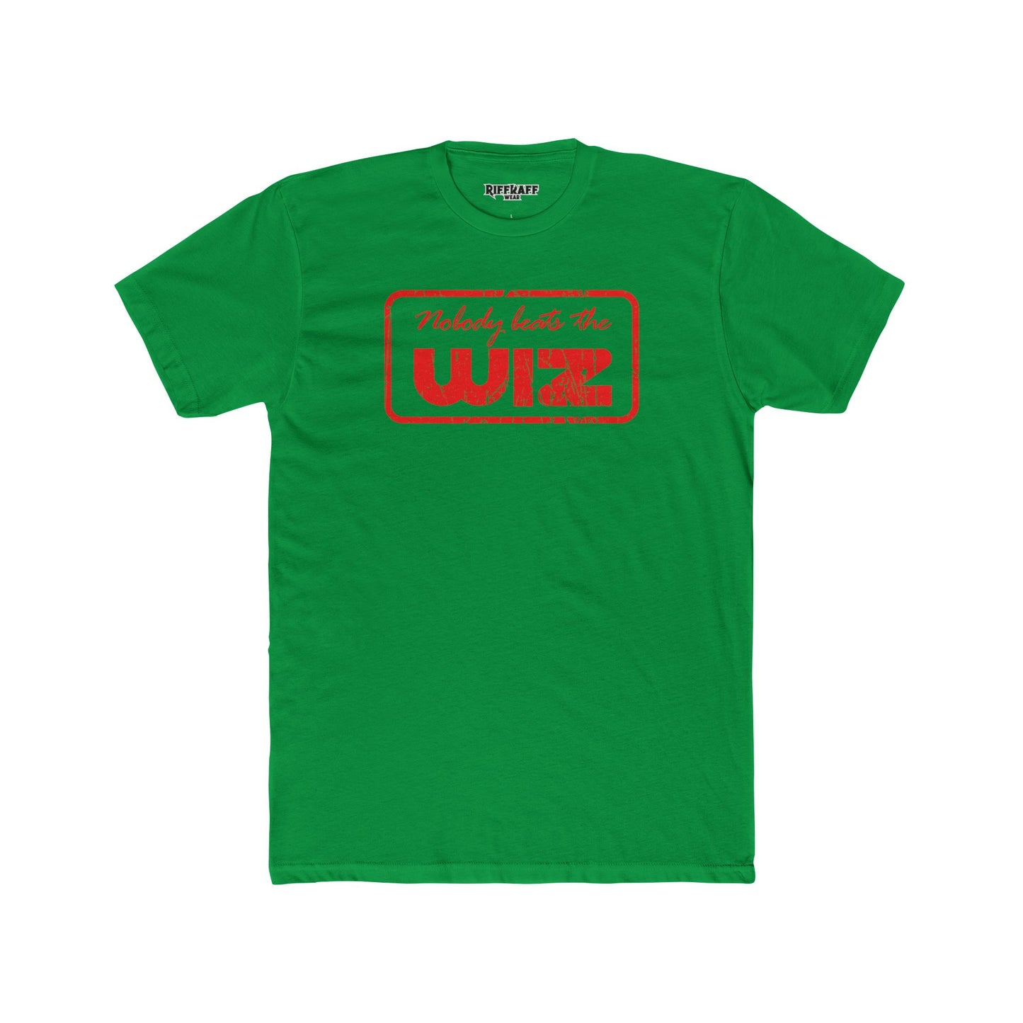 Nobody Beats The Wiz Unisex Cotton Crew Tee - Retro Retail T-Shirt - Riff Raff Wear