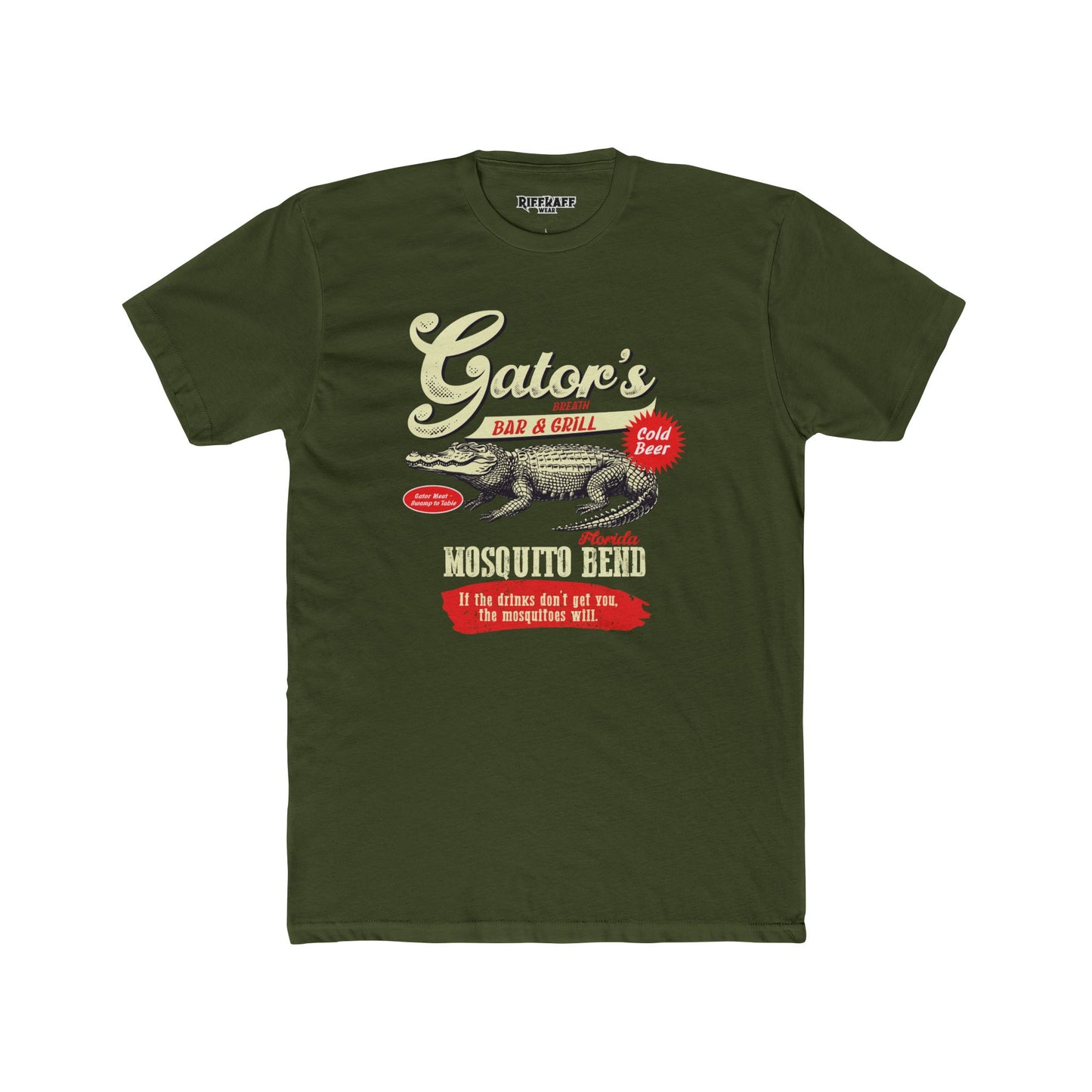 Gator's Bar & Grill Humor Tee - Unisex Cotton Crew Shirt - Riff Raff Wear