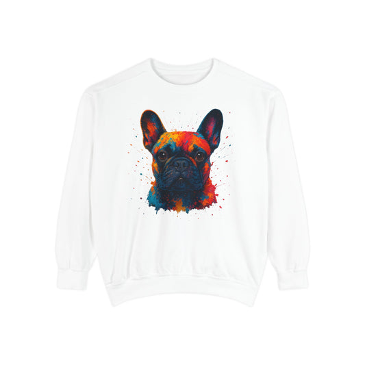 Colorful French Bulldog Sweatshirt - Unisex Garment-Dyed Design - Riff Raff Wear