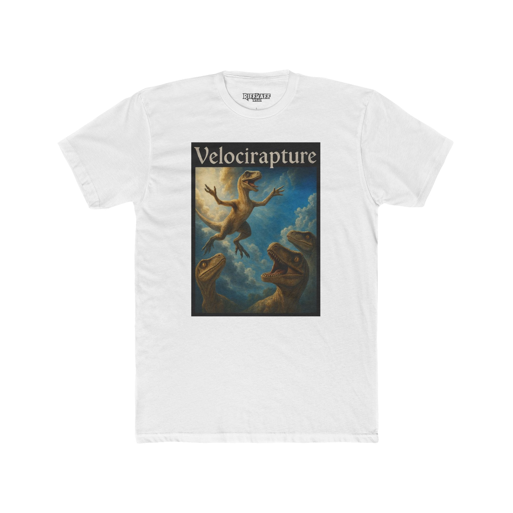 VelocirapTee - Unisex Cotton Crew Tee with Dinosaur Design, Graphic T-shirt, Casual Wear, Gift for Dino Lovers, Funny Shirt