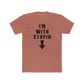 Funny Unisex Cotton Crew Tee - "I'm With Stupid" Graphic T-Shirt - Riff Raff Wear