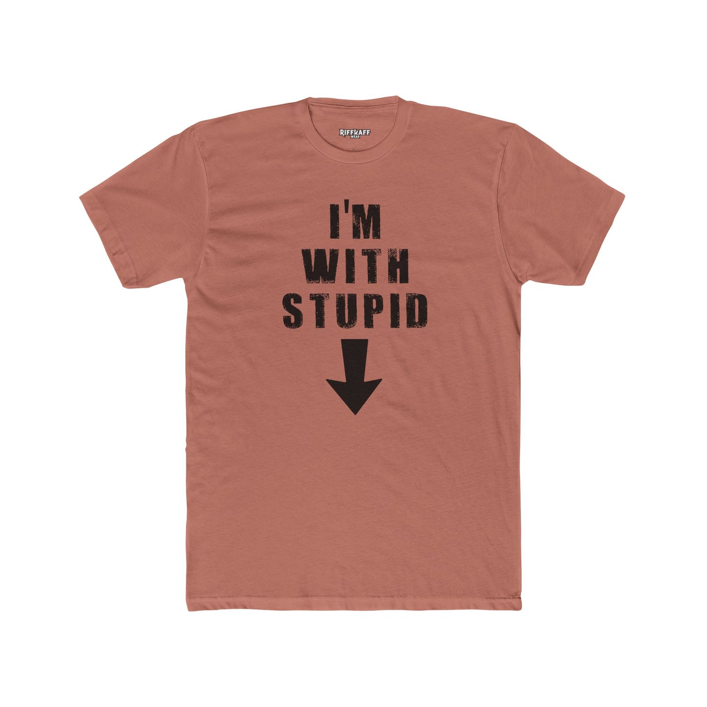 Funny Unisex Cotton Crew Tee - "I'm With Stupid" Graphic T-Shirt - Riff Raff Wear