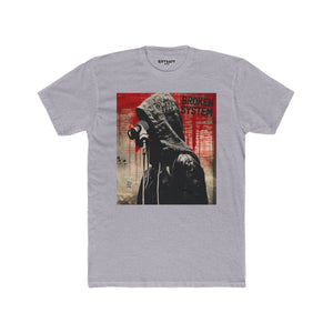 Rebellious Graphic Tee - 'Broken System' Political Art - Riff Raff Wear