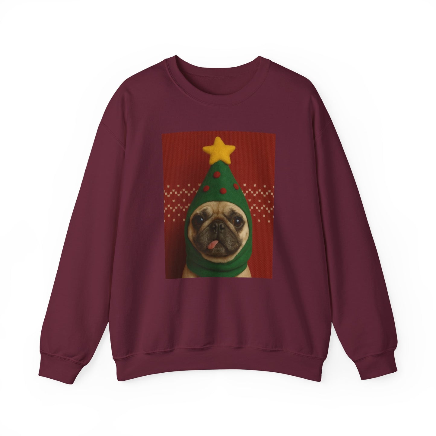 Christmas Pug Sweatshirt, Unisex Crewneck, Cute Holiday Sweater, Dog Lover Gift, Cozy Winter Wear, Fun Christmas Apparel - Riff Raff Wear