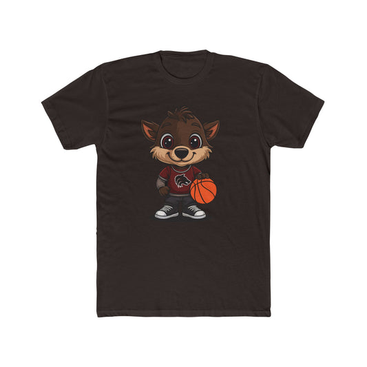 Cute Cartoon Basketball Tee, Unisex Crew Shirt, Fun Graphic T-Shirt, Sporty Casual Wear, Basketball Fan Gift, Everyday Comfort Tee