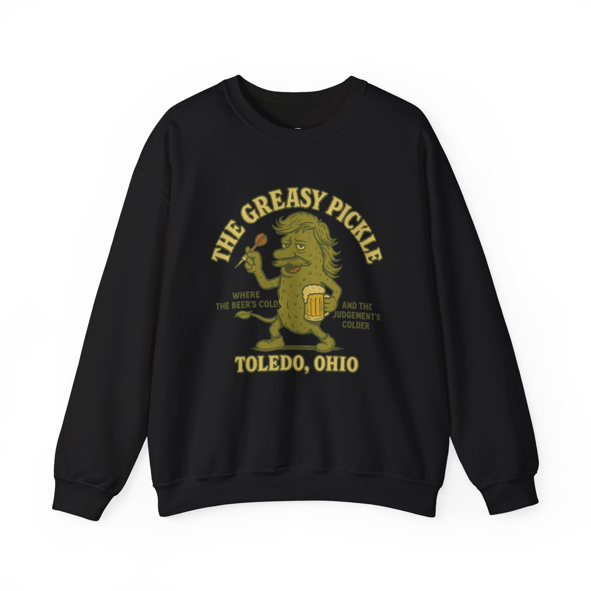 Greasy Pickle Crewneck Sweatshirt - Fun & Cozy Apparel for Beer Lovers - Riff Raff Wear