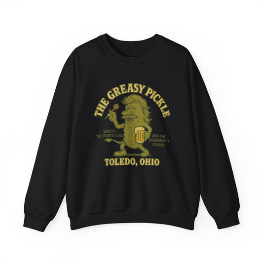 Greasy Pickle Crewneck Sweatshirt - Fun & Cozy Apparel for Beer Lovers - Riff Raff Wear